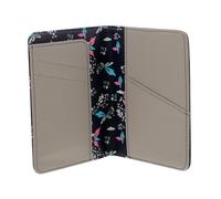 minkissy Compact PU Leather Passport Holder and Card Protector Lightweight Travel Document Organizer for Easy Access for Travelers Navy Floral Design