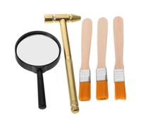 minkissy Complete Archaeology Science Kit for Metal Hammer Brush Magnifier Educational Digging Tools Set for Pretend Play Group Activities