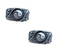 minkissy Copper Taoism Ring for Men and Women Ancient Style Jewelry present for Chinese Culture Lovers Unique Design for Parties and Everyday Wear