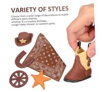 minkissy Cowboy Cake Toppers with Cowgirl Hat and Boot Decorations for Birthday and Shower Parties Reusable Plastic Western Theme Cake Decorations for Adults