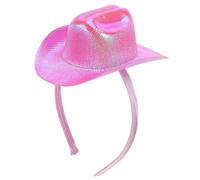 minkissy Cowboy Hat Headband Western Style Party Costume Accessory for Ladies Dance Festivals Cowboy Headwear Elastic Band for Halloween Carnival Events