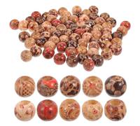 minkissy Craft Beads 10mm Vintage Wood Round Beads 100pcs with Sturdy Material and Simple Design for Jewelry Making for Home Decoration