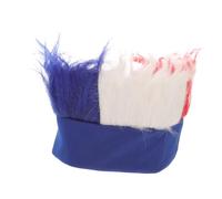 minkissy Crazy Colored Soccer Fans Wig Blue Novelty Headwear for Football Matches Comfortable Easy to Wear for Parties and Events Fun Wig Decoration for Adults