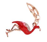 minkissy Creative Flamingo Keychains Rhinestone Key Rings Holder Alloy Craft Pendant for Bags Eye Catching Keyring for Women for Flamingo Lovers