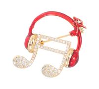 minkissy Creative Music Headphone Pin with Micropaved Zirconia Stylish Musical Note Lapel Brooch for Concerts Parties and Everyday Wear Versatile Accessory for Music Lovers and Fashion