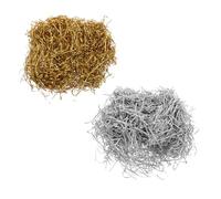 minkissy Crinkle Cut Metallic Shredded Paper Filler for Gift Boxes Dual Color Gold Silver Tissue for Party Decorations Wedding Graduation Birthday Basket Stuffing with Glossy Sparkle