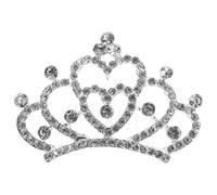 minkissy Crown Comb Tiara for Girls Crystal Crown Combs Mini Tiara Hair Clips Rhinestone Rhinestone Crown Comb for Girls (White)