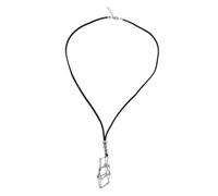 minkissy Crystal Cage Necklace with Adjustable Rope Vintage Style Black Leather Cord S Elegant Design for Unique Gemstones for Personal Jewelry Creation