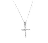 minkissy Crystal Cross Pendant Necklace with Twisted Chain European Inspired Minimalist Cross Charm Jewelry for Women and Versatile Faith Symbol for Casual and Formal Wear
