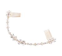 minkissy Crystal Floral Hair Comb Bridal Hair Accessory Handmade Bridal Headdress for Women's Parties Weddings