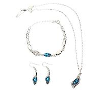 minkissy Crystal Jewelry for Women and Elegant Earrings Necklace and Bracelet Trio Fashion Costume Accessories for Weddings Proms Parties and Special Occasions
