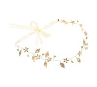 minkissy Crystal Leaf Bridal Headband Lightweight Wedding Hair Crown Elegant Tiara for Brides and Romantic Pearl Accents Easy to Wear for Weddings Parties Proms and Special Occasions