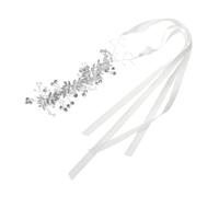minkissy Crystal Tiara Wedding Hair Vine Bride Headband Silver Pearl Hair Accessories for Women Bridal Headpieces