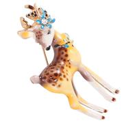 minkissy Cute Cartoon Deer Brooch Adorable Animal Lapel Pin for Clothing Retro Style Clothes Clip Badge Compact Portable Fashion Accessory for Brooch Collectors