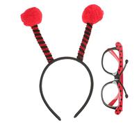 minkissy Cute Ladybug Ears Headband with Plush Design Durable Plastic and Cloth Material Comfortable Animal Ear Accessory for Costume Parties Cosplay and Dress Up Events