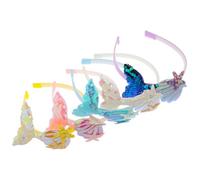 minkissy Cute Mermaid Accessory Set 5pcs Sea Star Headband Glittery Sequins for Boys and Girls' Birthday Cosplay