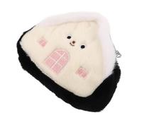 minkissy Cute Plush Coin Purse Keychain Mini House Design Wallet for Storage Organization for Coins Earphones Data Cables Durable Fun Accessory