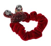 minkissy Cute Rabbit Hair Tie Cuff Rhinestones Soft Velour Hair Accessories for Women Elastic Bling Scrunchy for Everyday Wear Stylish Ponytail Holder for Traditional Chinese Aesthetics