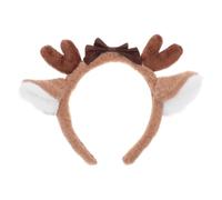 minkissy Deer Ear Headband Christmas BoBo Antlers Headband Plush Reindeer Bow Christmas Hat Cosplay Deer Hair Accessories Hairband Cosplay Christmas Party for Boy Girls