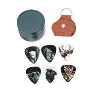 minkissy Delicate Celluloid Guitar Picks Durable Plectrums for Acoustic Electric Guitar Playing with Portable Storage Box and Pick Case