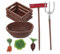 minkissy Delicate Miniature Farm Tools for Dollhouse Decor Realistic Micro Landscape Model for Mini Crafts and Home Accessories Safe and Mini Farm Scene Kit