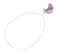 minkissy Delicate Moon Pendant Necklace with Natural Crystal Stones Elegant Multi Function Neck Chain for Weddings Celebrations Special Occasions Unique Handcrafted Jewelry for Charming