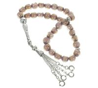 minkissy Delicate Muslim Prayer Rosary Bead Bracelet 1CM Glass Beads Traditional Islamic Prayer Supplies for Men and Women for Religious Ceremonies