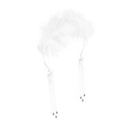 minkissy Delicate Plume Headband with Tassel Hair Accessory for Women Fairy Bridal Headpiece for Wedding Prom Homecoming and Formal Parties Lightweight Headdress for Elegant Styles