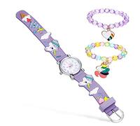 minkissy Delicate Unicorn Watch for Boy Girl Cartoon Timepiece with Charm Bracelets Birthday Gift for for for for Girls Read Arabic Numerals Fun and Vibrant Accessories for Boy