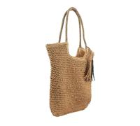 minkissy Delicate Woven Tote Bag for Women Large Capacity Summer Beach Handbag Stylish and Practical Shoulder Bag for Daily Life Travel and Parties Option Khaki