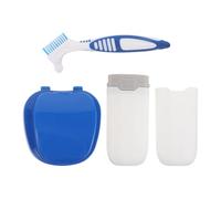 minkissy Denture Care Kit Denture Case Portable Travel Toothbrush Storage for False Teeth Cleaning for Overnight Trips Daily Use