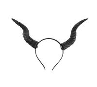 minkissy Detachable Black Horns Headband PU Material Gothic Devil Horns Hair Hoop for Halloween Cosplay Party Carnivals and Photo Shoot Accessories