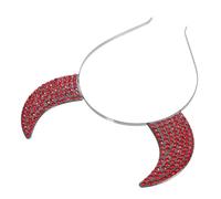 minkissy Devil Horns Headband for Halloween Costume Lightweight Hair Accessory Rhinestones for Parties Cosplay and Carnival Celebrations