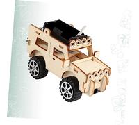minkissy DIY Electric Car Model Kit Educational Science for Students Handmade Assembled Khaki Construction Kit Without Battery Enhances Practical Skills and Analytical Thinking