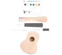 minkissy DIY Ukulele Kit Basswood Lightweight Musical Instrument for Parents and Simple Handcrafted Four-string Guitar with Pre-drilled Parts and Painting Fun