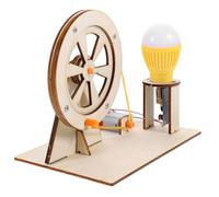 minkissy DIY Wooden Hand Crank Generator Kit for Educational Science Experiment Model for Electricity Learning Manual Assembly to Enhance Creativity and Development Skills Random Color