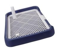 minkissy Dog Toilet Tray for Indoor Use, Blue Plastic Puppy Potty Training Tray with Anti-slip Mesh and Grid Design, Suitable for Small and Large Dogs, Reusable Pet Pee Pan