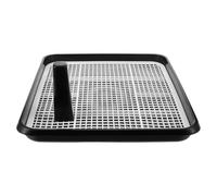 minkissy Dog Training Toilet Tray with Raised Urinal Guide Column Indoor Puppy Potty Training Pad Holder Reusable Black Dog Pee Station 17.72x14.96 Inch