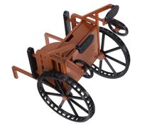 minkissy Doll House Wheelchair Mini Doll Accessories Working Mini Wheelchair Model Dollhouse Accessories Wheel Chair Statue Dollhouse Medical Furniture Brown Plastic