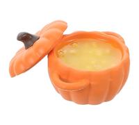 minkissy Dollhouse Pumpkin Soup Bowl Miniature Resin Food Decoration for Dollhouse Kitchen Realistic Autumn Accessories for Pretend Play and Collectors