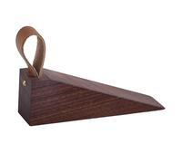 minkissy Door Wedge High Strength Solid Wood Door Stopper Made of Walnut and Artificial PU for Home Use with Euramerican Style and Coffee Color