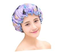 minkissy Double Layer Women's Shower Cap for Hair Protection Waterproof Bathing Hat Thick Plastic Salon Hair Size Fits 5 Pack