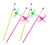 minkissy Dragon Fly Cat Wand 8 Pcs Cat Teaser Kitten Playing Toy Funny Stick Rainbow Wand Toys Stick Kitten s Pet Accessory Dragonfly Plastic The Child