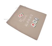 minkissy Drawstring Pouch Mahjong Tiles Bag 12x10x3inch Oxford Cloth Wear Resistance Easy to Fold Khaki Fabric Organizer for On-the-go Mahjong