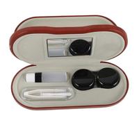 minkissy Dual Use Hard Shell Eyeglass and Invisible Lens Organizer with Built Mirror Tweezers and Remover Tool Portable Unisex Storage Kit with Dual Layer Compartments for Travel and Daily