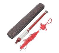 minkissy Durable Chinese National Bawu Wind Instrument Set in Key with Dark Red Finish Folk Music Instrument Suitable for Ensemble and Beginner Practice