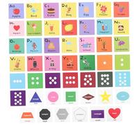 minkissy Educational Alphabet Letter Cards for Cognitive Flashcards for Early Learning of Words Numbers Shapes Fun Preschool Game to Boost Recognition and Coordination Skills