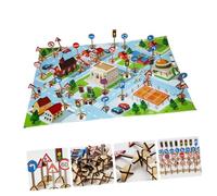 minkissy Educational Road Sign for Early Learning Plaything with Multiple Street Signs and Traffic Signals Enhances Symbol Recognition and Road Safety Understanding for Preschool Boys