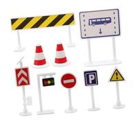 minkissy Educational Traffic Signs for Realistic Mini Street Road Signs Playset with Plastic Models Teaching Traffic Safety and Rules for Classroom Birthday