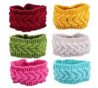 minkissy Elastic Hair Band Winter Ear Warmers Woolen Knitted Stretchable Soft Headbands for Women Fashionable Winter Outdoors